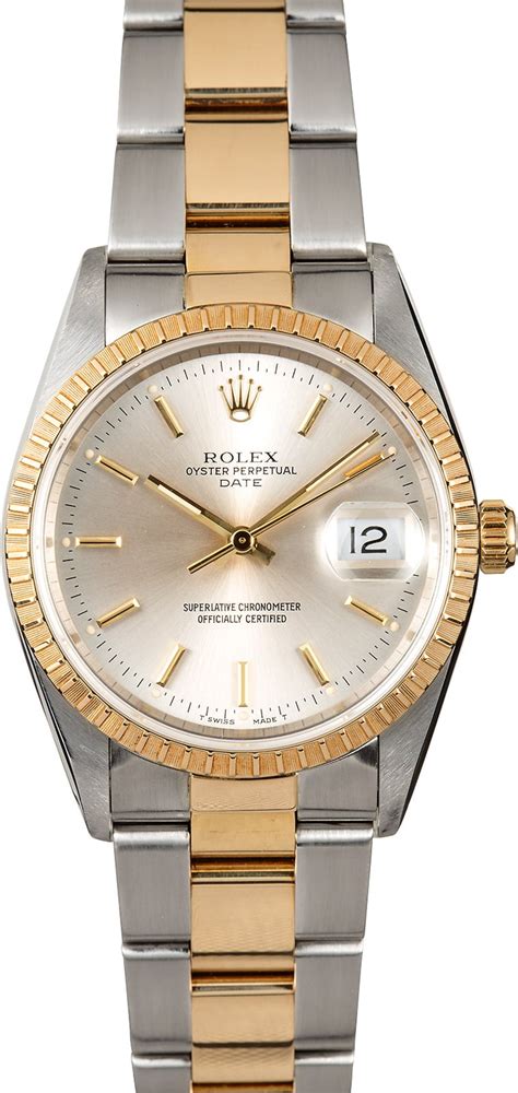 rolex oyster perpetual date two tone|rolex oyster perpetual date 15223.